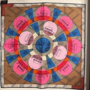 Hermès “Jeu des Omnibus et Dames Blanches” Silk Carré - with box